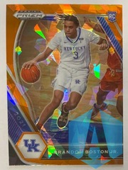 2021-22 Orange Cracked Ice Brandon Boston Jr. #24 Kentucky Wildcats